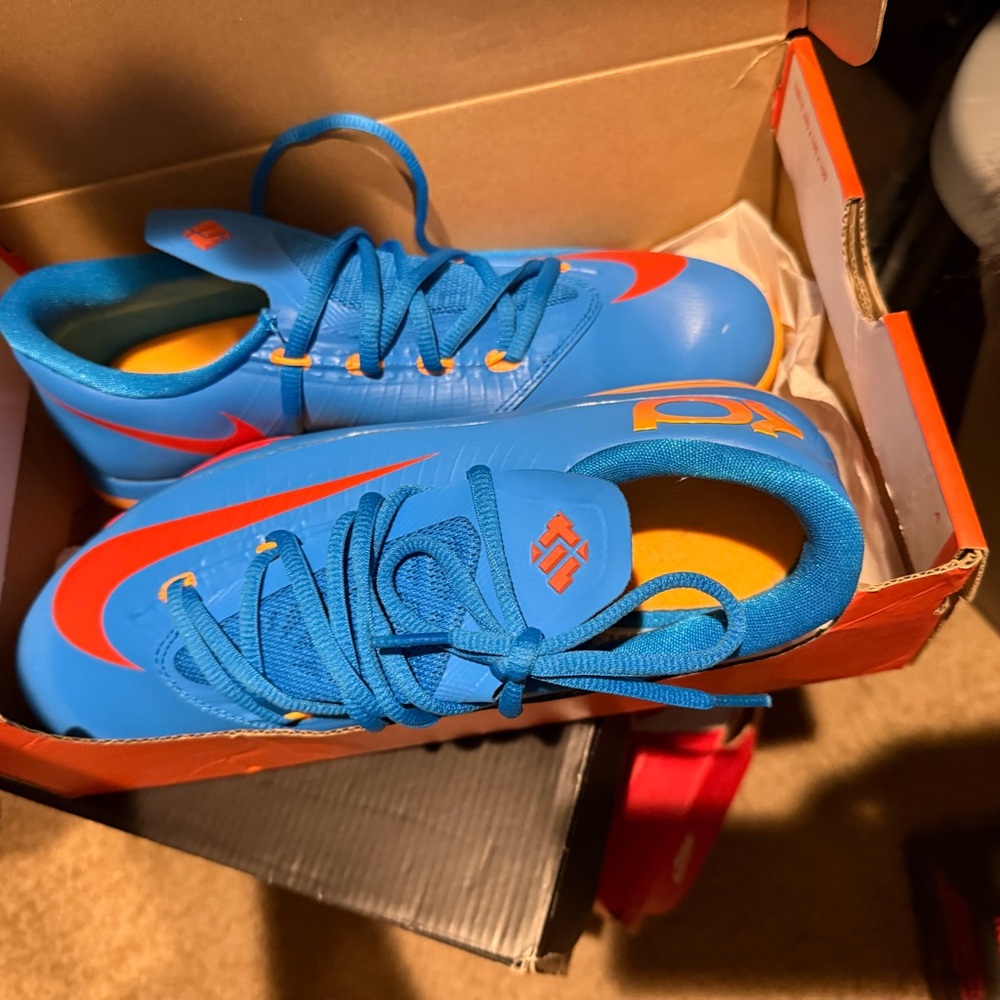 Nike Kids Royal Blue Sneakers with Orange Swoosh